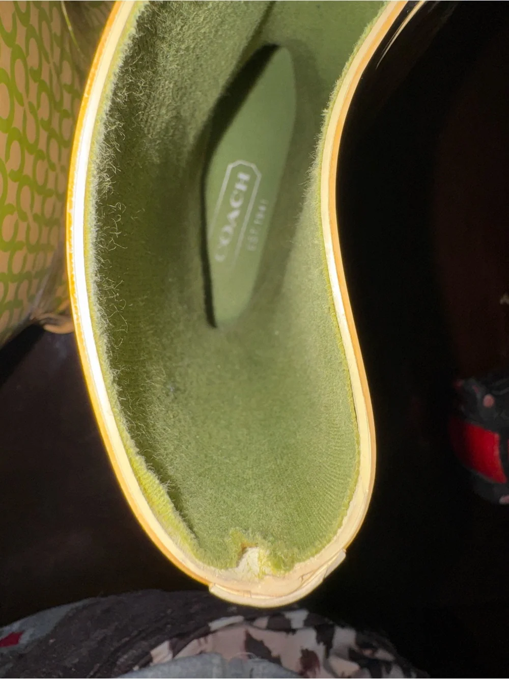 Coach Kids Lime Signature Print Rain Boots size 7B